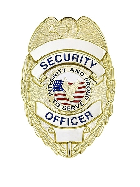 SECURITY OFFICER Lightweight Badge w/ Integrity, Enameled & Plated, Pin & Safety Catch, 2-1/4x3-1/8" - Image 3