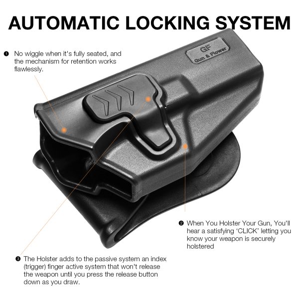 Gunflower OWB Holster Compatible with Glock 171926 Gen3-5Glock 19XGlock 44Glock 45 MOS - Image 4
